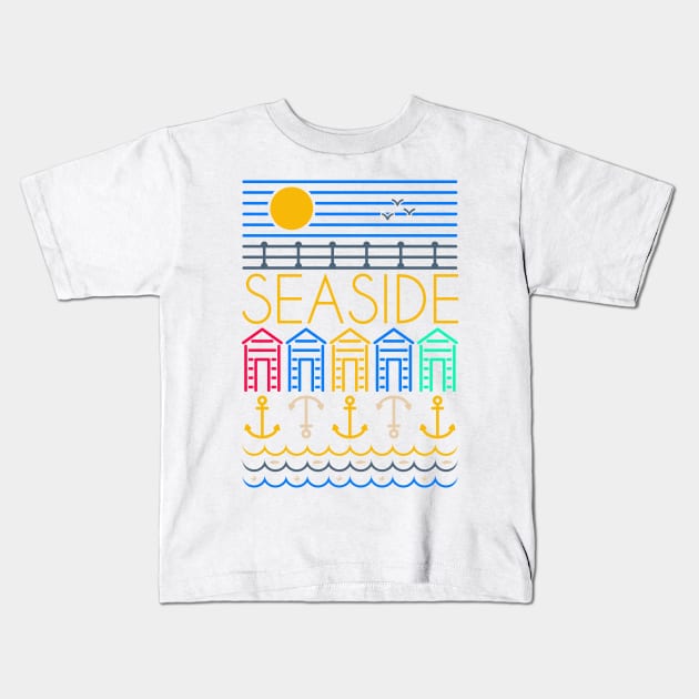 Seaside Kids T-Shirt by technofaze